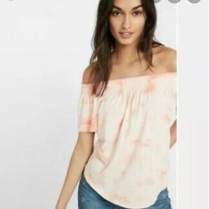 NWOT Express off the shoulder tie dyed shirt